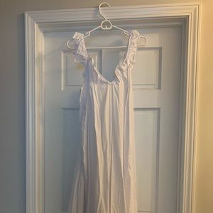 H&M white ruffle maxi dress